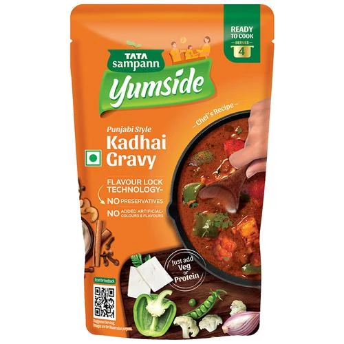 Tata Sampann Yumside Punjabi Style Kadhai Gravy - Ready To Cook, 180 g-1.webp